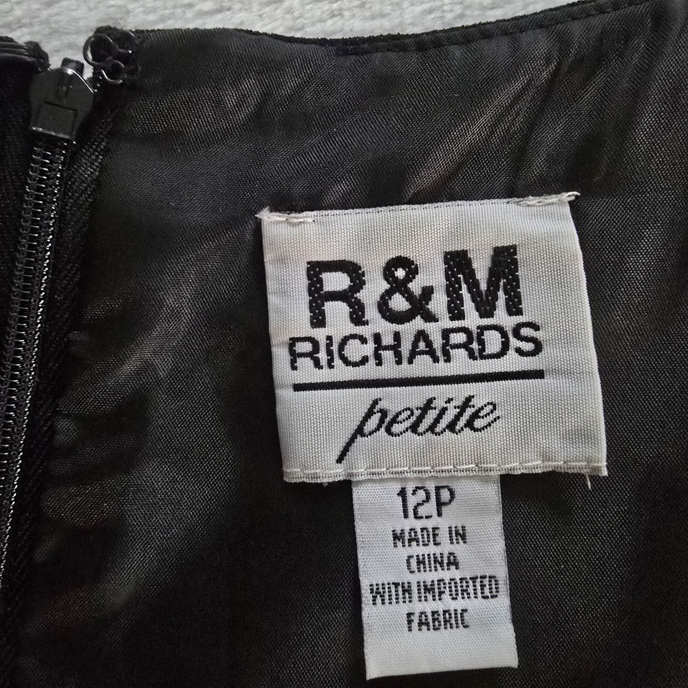 R&M Richards Petite Black Silver Glitter Jacket Dress 2 Piece Formal Size 12P - Picture 9 of 16